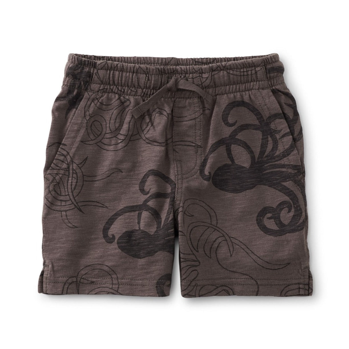 Knit Shorts: Sketched Octopi Grey