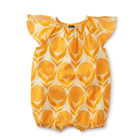 Flutter Slve Shortie Romper: Marigold