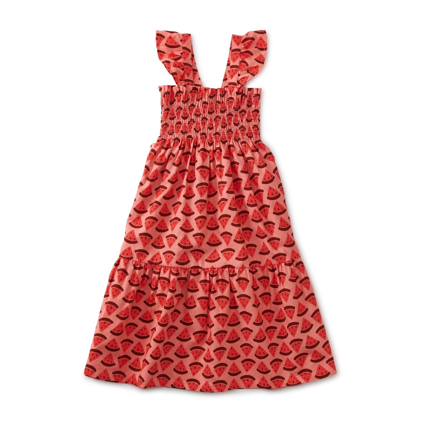 Smock Flutter Sleeve Dress: Red Watermelon
