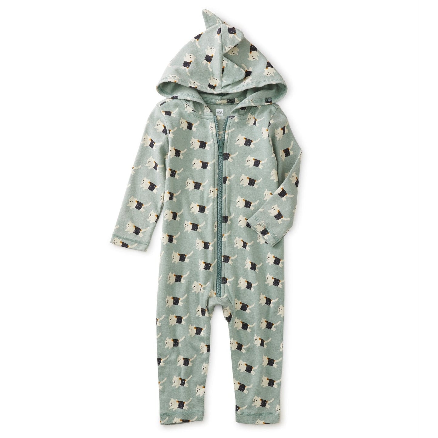 Dino Spikes Hooded Baby Romper: Sushi Cat