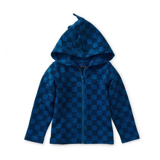 Spike Out Baby Hoodie: Striped Checkerboard