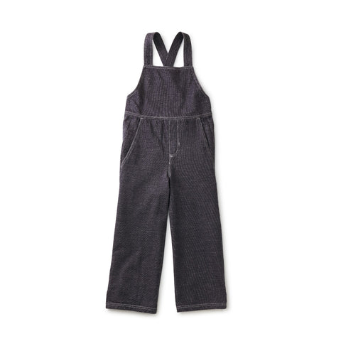 Wide Leg Denim-Like Overalls: Indigo
