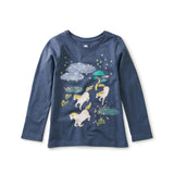 Wild Misaki Horses Graphic Tee: Cornflower