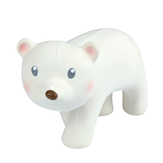 Arctic Polar Bear Organic Rubber Teether, Rattle & Bath Toy