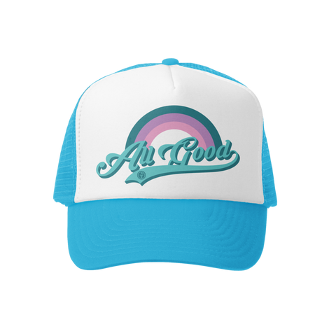 All Good Aqua/White Trucker Hat