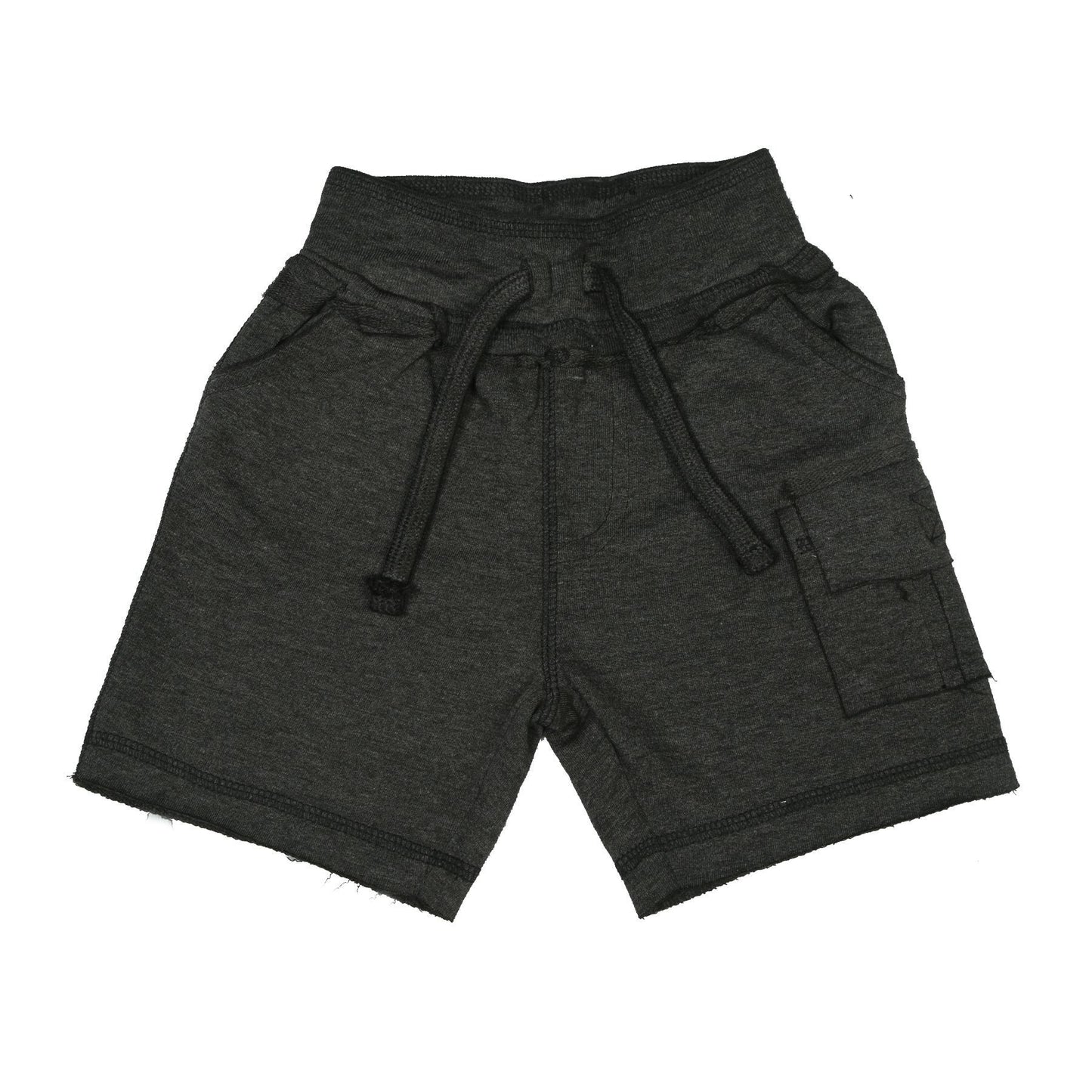Black Distressed Cargo Shorts