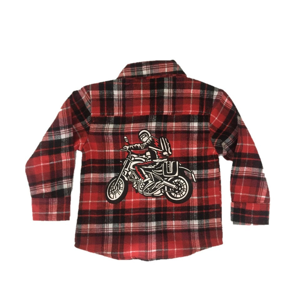 Motorcycle Flannel: Red
