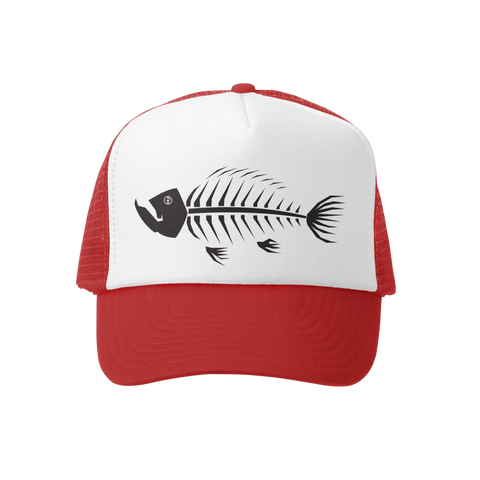 Fish Bones 2.0 Red/Wht Trucker Hat
