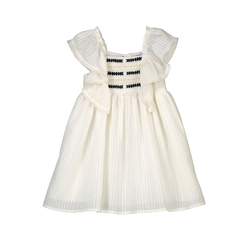 Embroidered dress: Cream