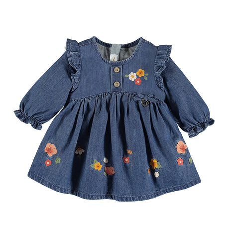 Floral Denim Jean Dress