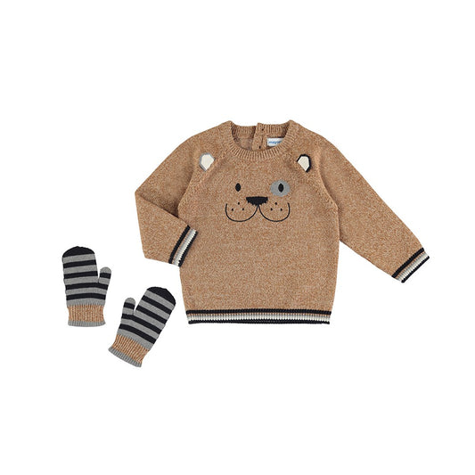 Bear Sweater and Mitten Set