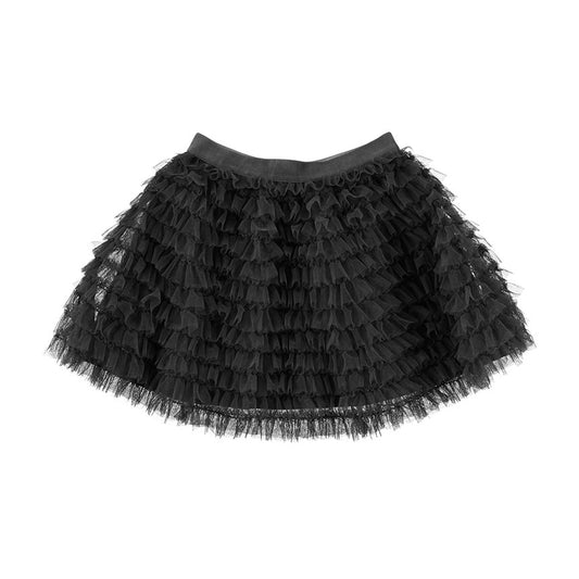 Tulle ruffle skirt: Black