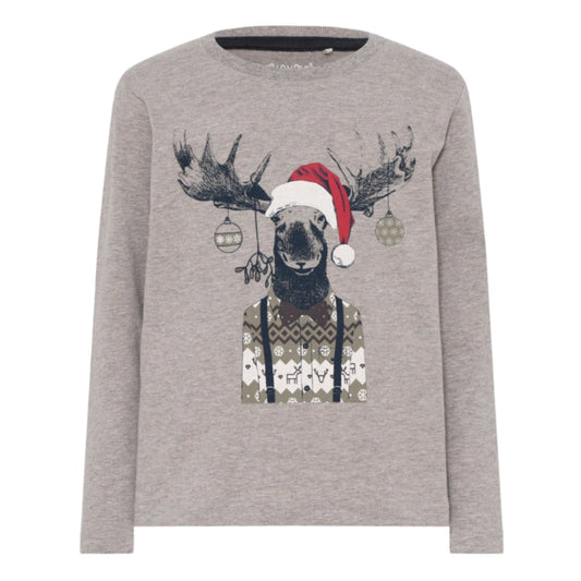 Christmas Party Moose Printed Long Sleeve
