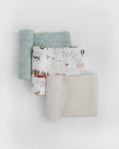 Farmyard Cotton Muslin Swaddle Set
