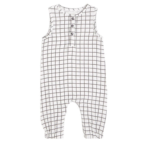 FIRSTS Window Pane Playsuit with Organic Cotton