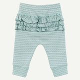 Girl Blue Geo Ruffle Pant: Ice Blue
