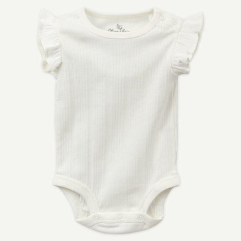 Drop Needle Rib Bodysuit: White