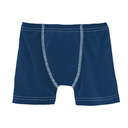 Solid Boxer Brief: Navy with Illusion Blue