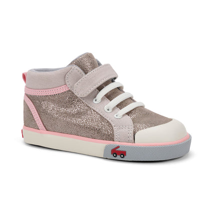 Peyton Beige Metallic Leather