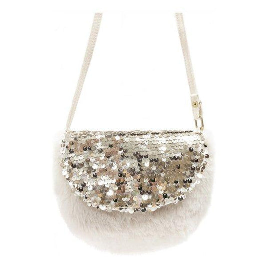 Sequin Fur Bag Biscuit