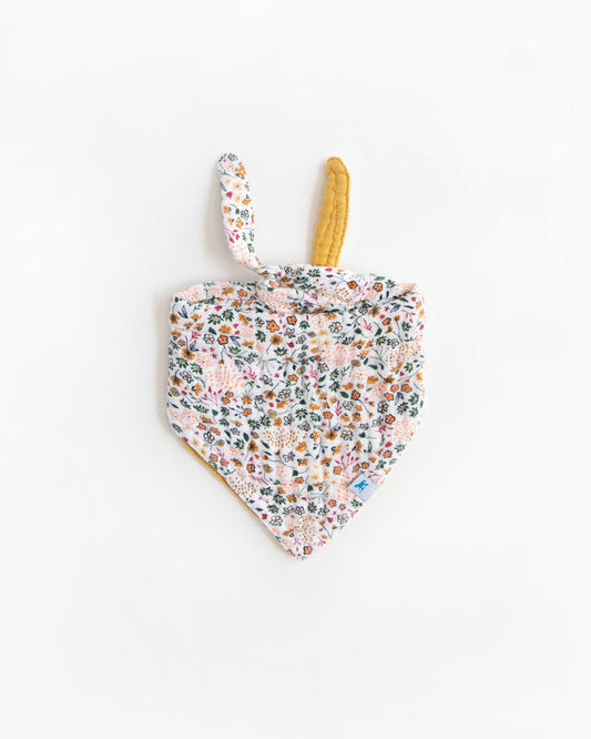 Cotton Muslin Reversible Bandana Bib: Pressed Petals