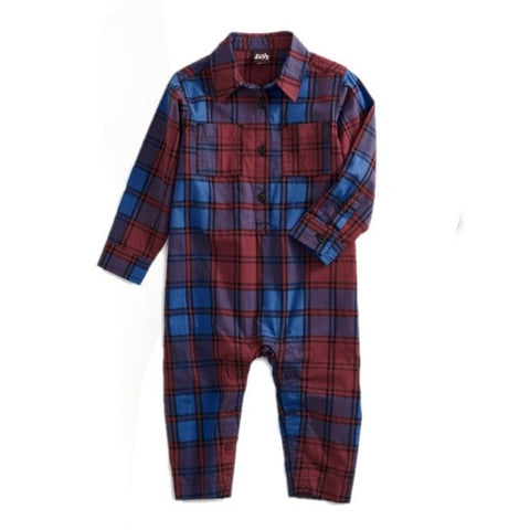 Family Plaid Buttoned Baby Rom: Family Plaid