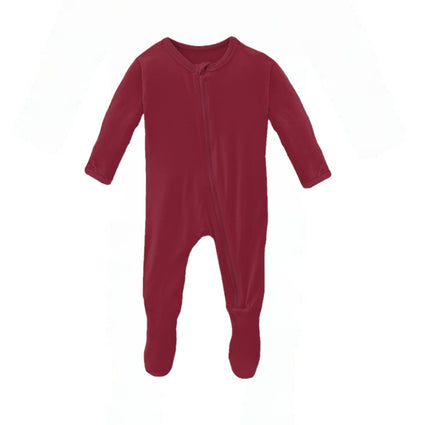 Crimson Zipper Footie