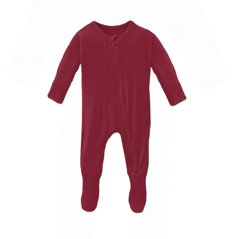 Crimson Zipper Footie