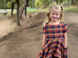 Debbie Dress: Red/Navy Plaid