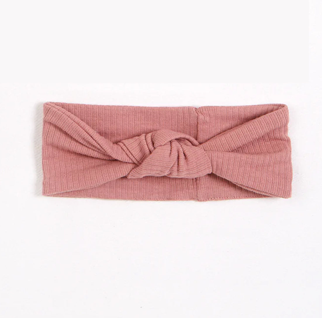 Rose Pink Ribbed Headband