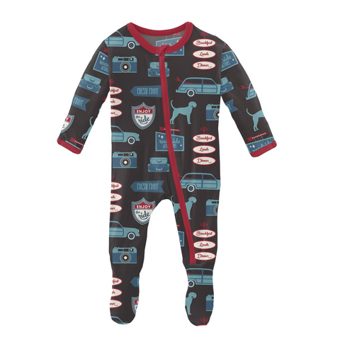Midnight on The Road Zipper Footie