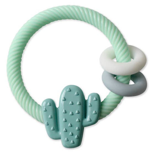 Ritzy Rattles Silicone Teethers: Cactus Mint Green