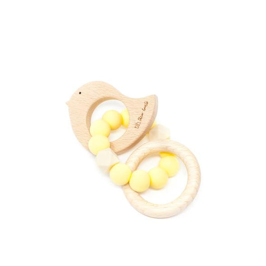Dove Teething Rattle - Butter Yellow