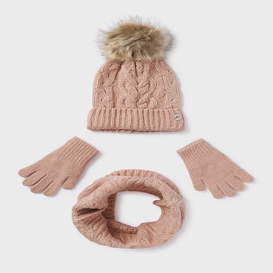 Hat-scarf set: Pink Mix