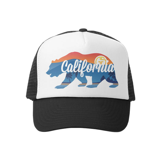 California Bear Trucker Hat - black/white