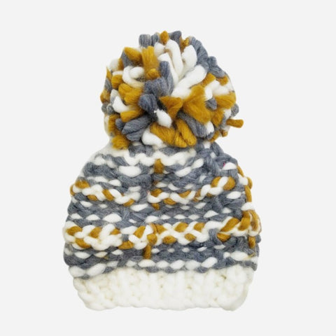 Charlie Plaid Hat: Gray and Mustard