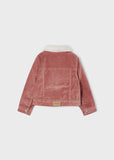 Fur collar corduroy  jacket: Nude