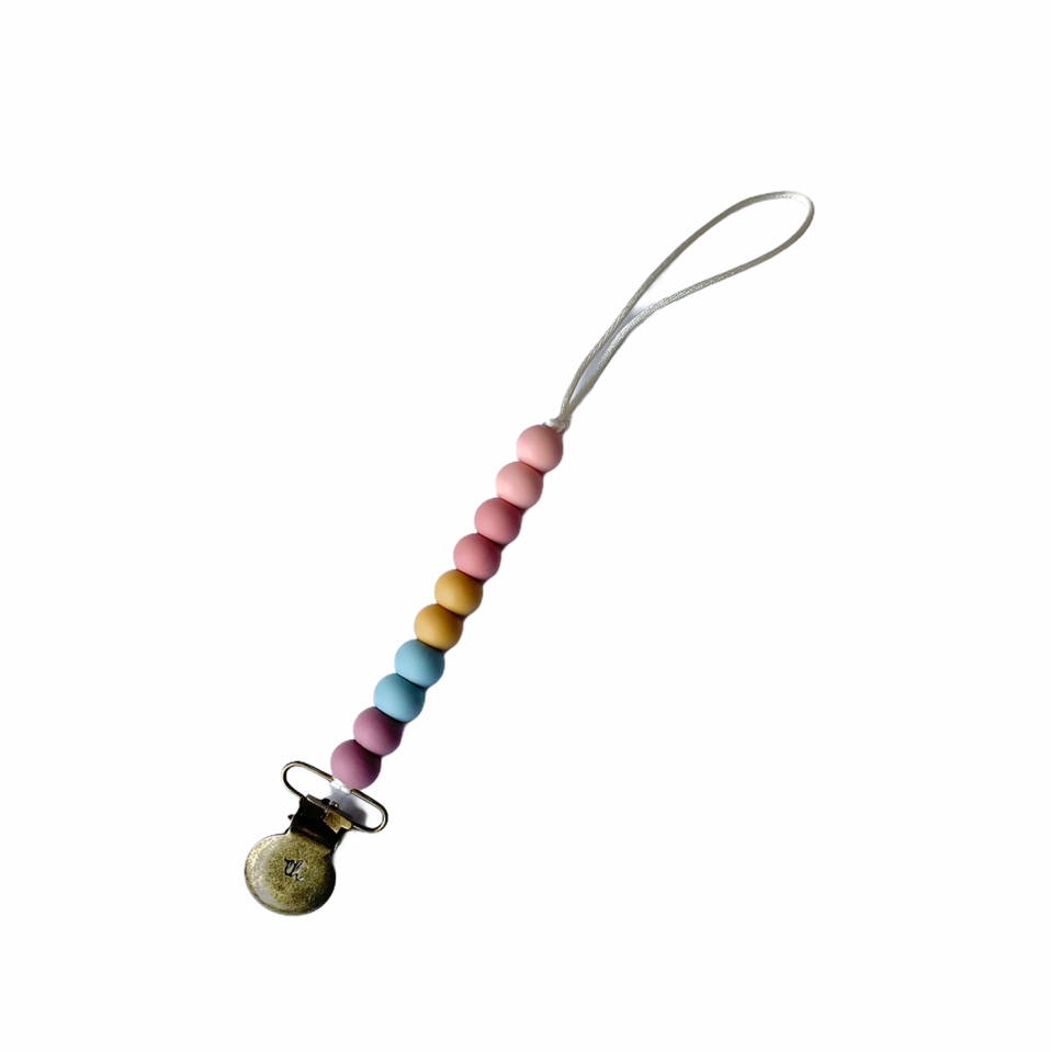 Molly Petite Pacifier/Toy Clip-Dusty Pink