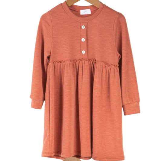 Clay Button Front Dress