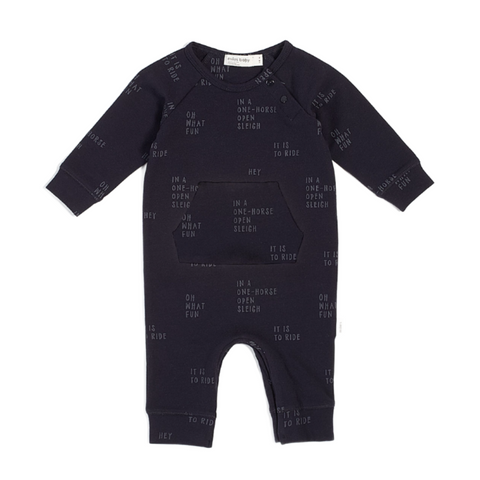 Navy "Oh What Fun" Playsuit
