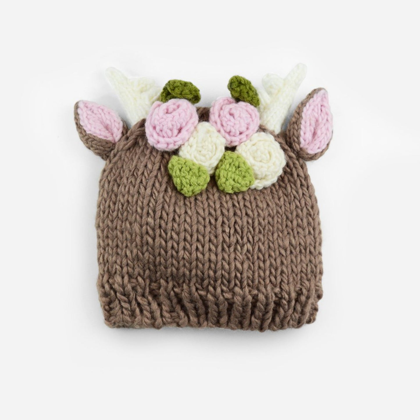 Hartley Deer with Flowers Knit Hat