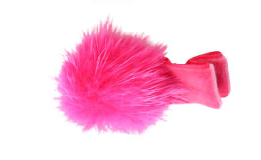 Mink Pom Pom Clip: Hot Pink