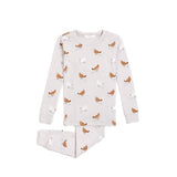 Cluck Cluck Baby Pajama Set: Light Grey