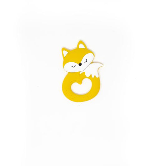 Woodlands Fox Silicone Teether - Mustard