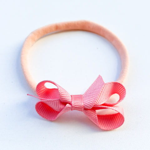 Small Grosgrain Baby Headband:  Nora Pink