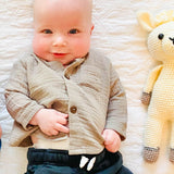 Boy Grey Gauze Top: Taupe