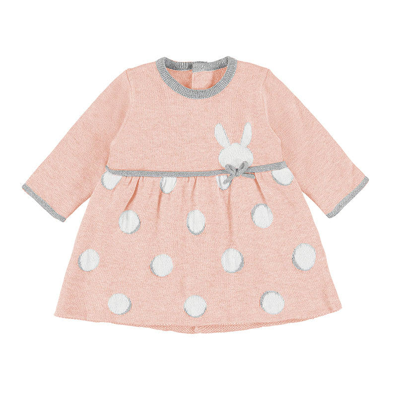 Floral Knit Dress: Baby Rose Bunny