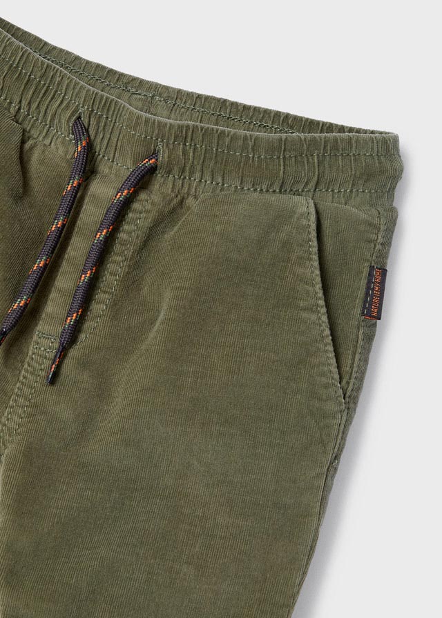 Micro-cord lined trousers: Moss