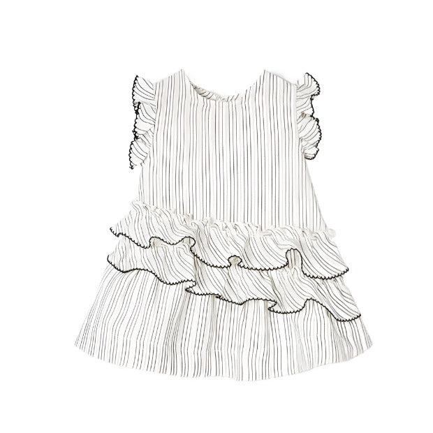 Flutter Sleeve Stripe Dress