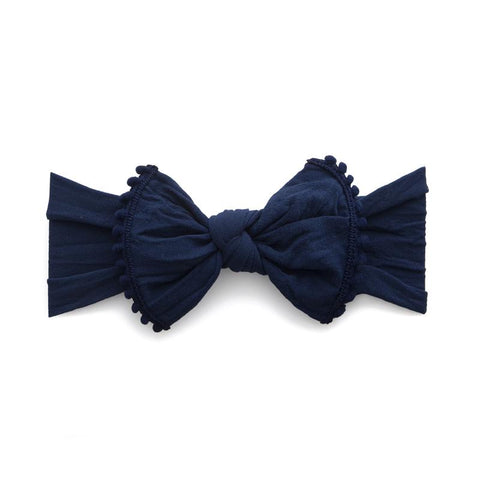Navy Trimmed Knot Headband